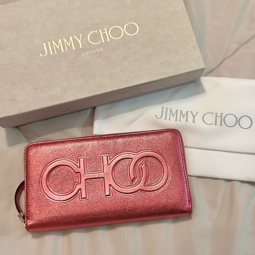 Jimmy Choo Bettina Omni Logo Zip Around Long Wallet